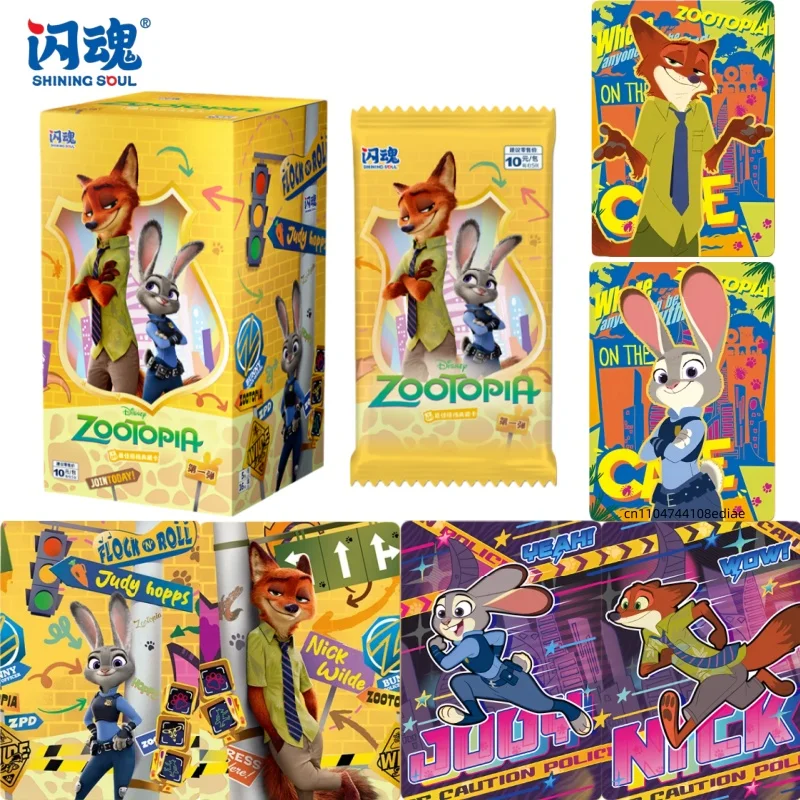 SHININGSOUL 정품 디즈니 주토피아 시리즈 베스트 파트너 컬렉션 카드 1호 애니메이션 주변 장난감 플래시 카드 휴일 선물