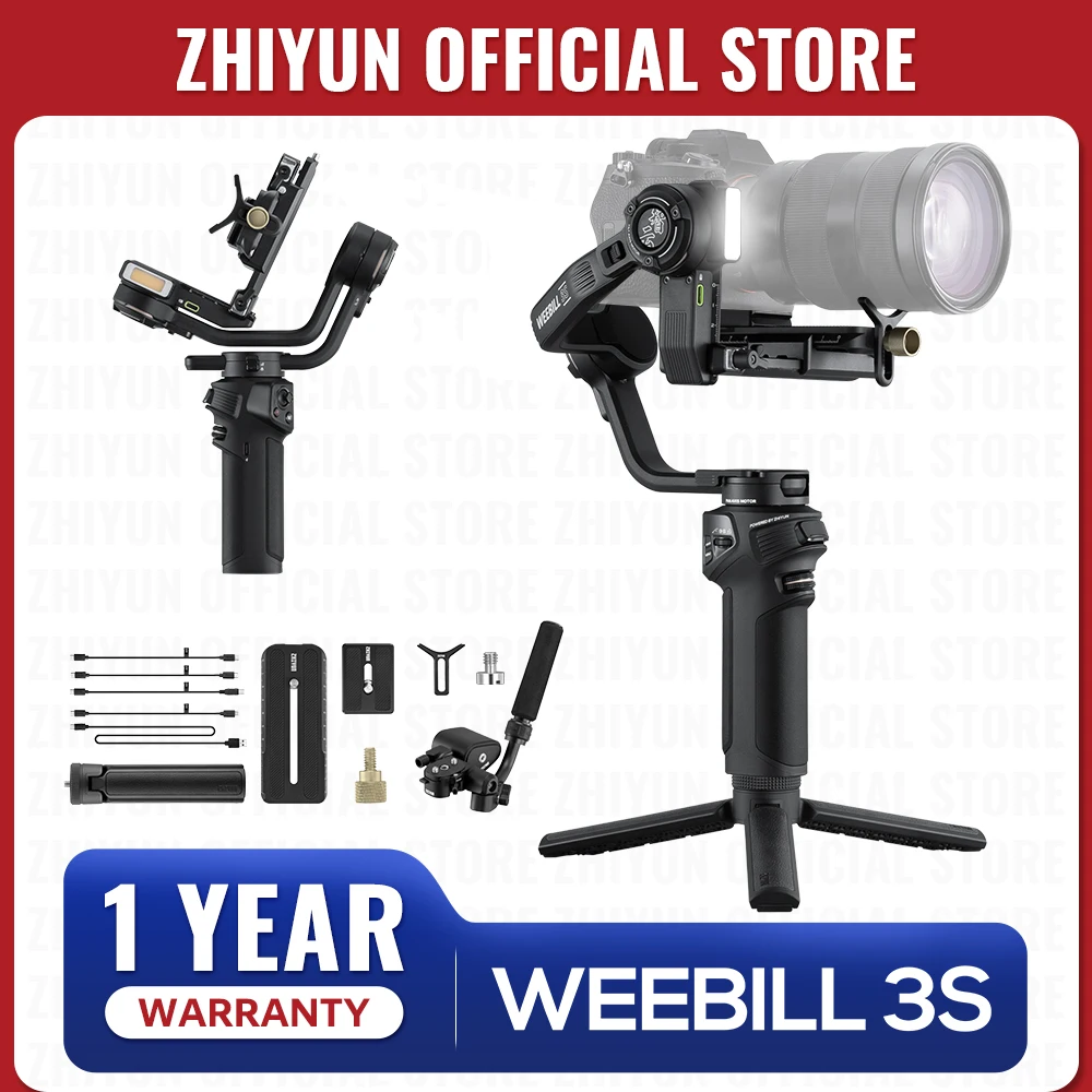 ZHIYUN Oficial Weebill 3S Cámara Gimbal Estabilizador de 3 ejes de mano para cámaras DSLR sin espejo para Sony Canon Panasonic Nikon