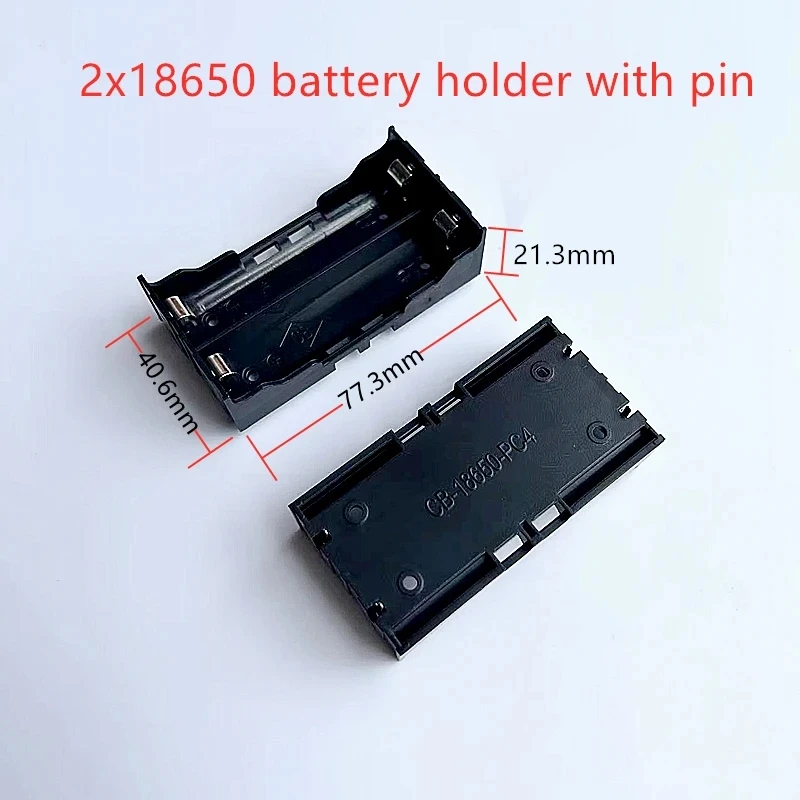 18650バッテリーホルダー収納ボックスケース 1/2/3/4スロット ABS 18650パワーバンクケース バッテリーコンテナ ハードピン付き 簡単溶接 DIY