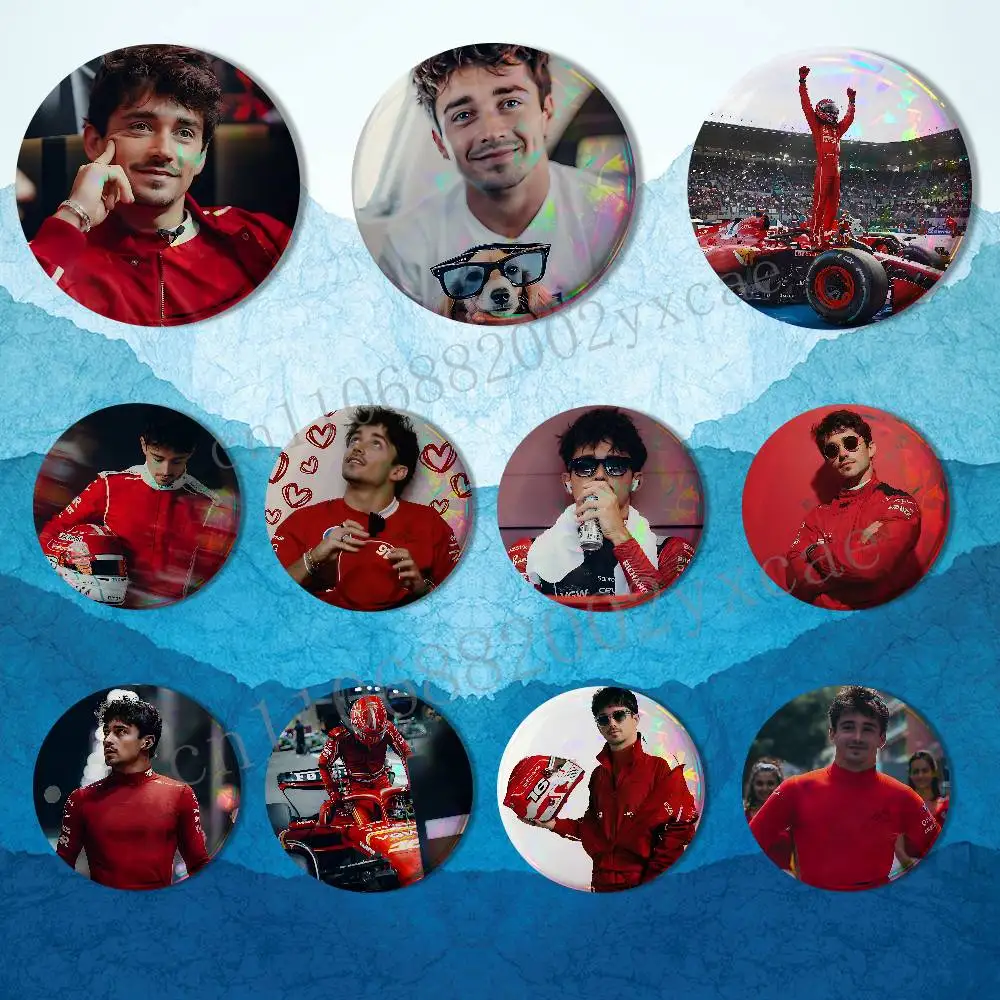 

The fastest Charles Leclerc HD Print 58mm 44mm Lapel Pins Pretty Derby Round Display Brooches Brooch Badges