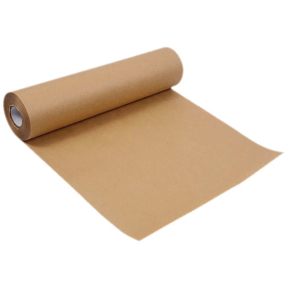 

1 Roll Wood Pulp Paper Roll Heavy Duty Brown Wrap Paper for Packaging Craft Bouquet Wrapping Oil Acrylic Painting Origami