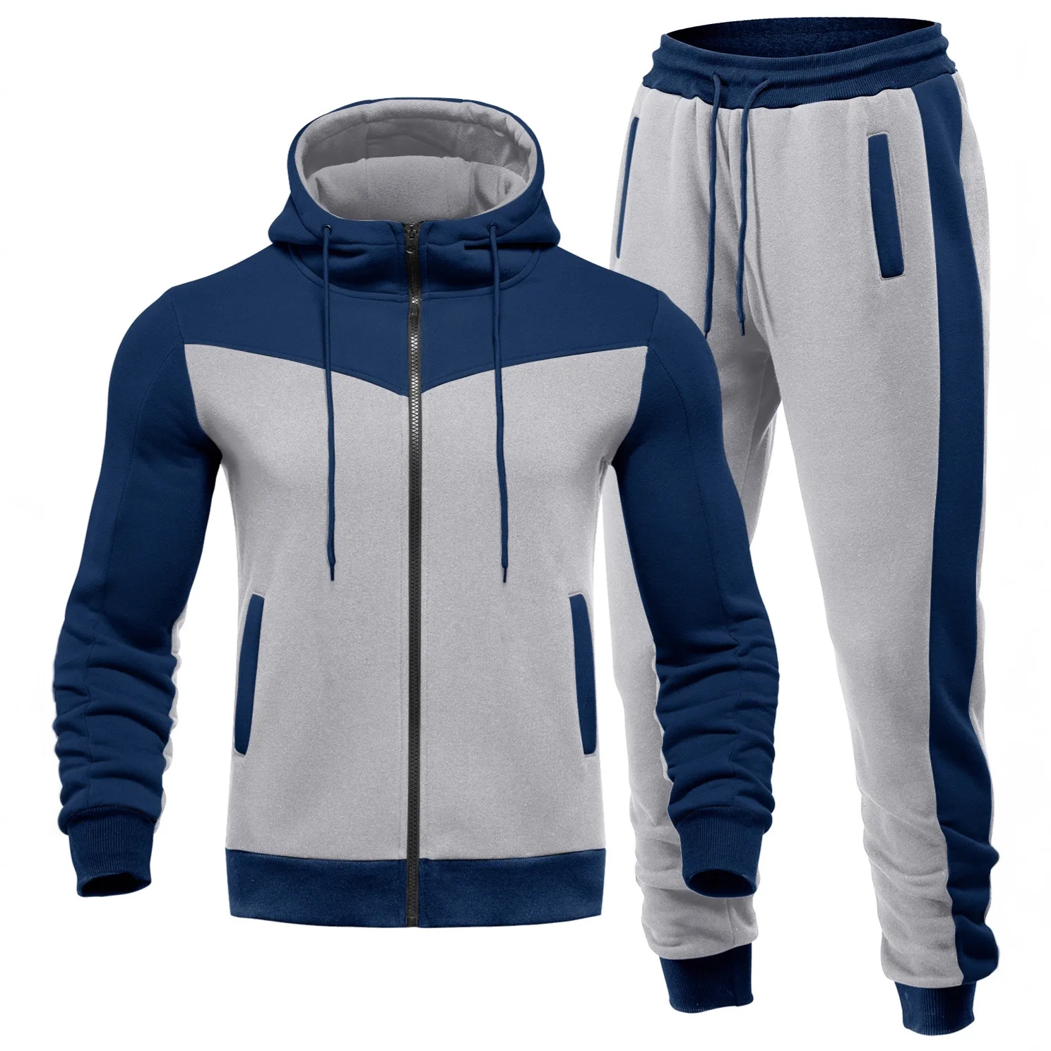 

Мужская толстовка для активного отдыха на молнии, с длинным рукавом, из трикотажного полиэстера, повседневная, модная, городская, осенне-зимняя