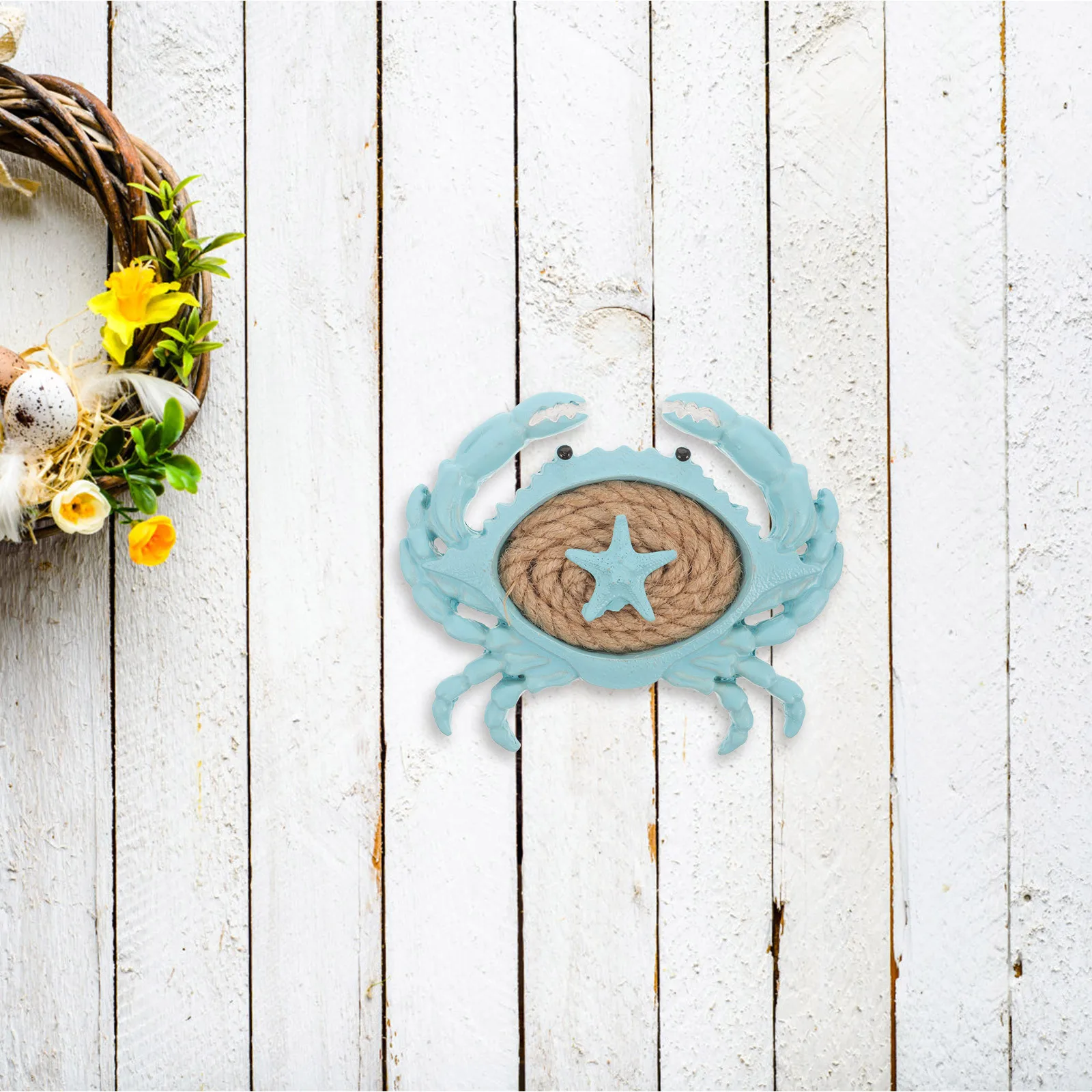 

1Pcs Mediterranean Crab Pendant Resin Wall Hanging Home Decor Office Coffee Shop Bedroom Coastal Ornament Mediterranean Pendant