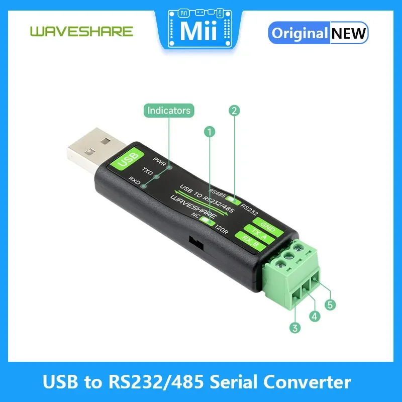 USB to RS232/485 Serial Converter, Onboard Original FT232RNL Chip, Multiple devices applicable, Multi-OS compatible