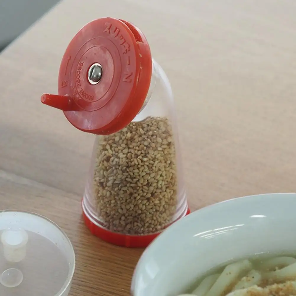 

Red Manual Sesame Grinder 5.8x12cm Hand Crank Mill With Lid Japanese Style Sesame Seed Grinding Tool Kitchen Accessories