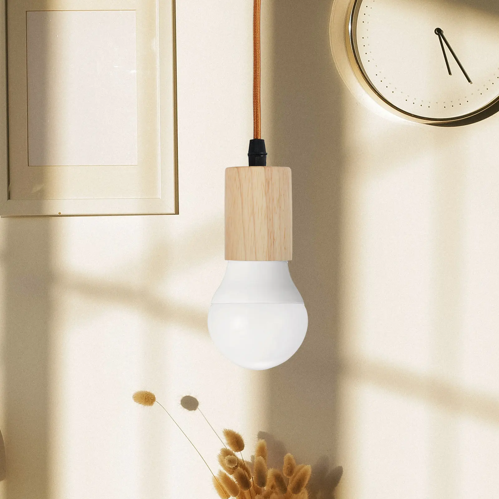 

Rope Pendant Light Cord Kit Vintage Adjustable Hanging Lamp Cord E26 E27 Plug in Socket Wood Rope Design for Dining Room Bar