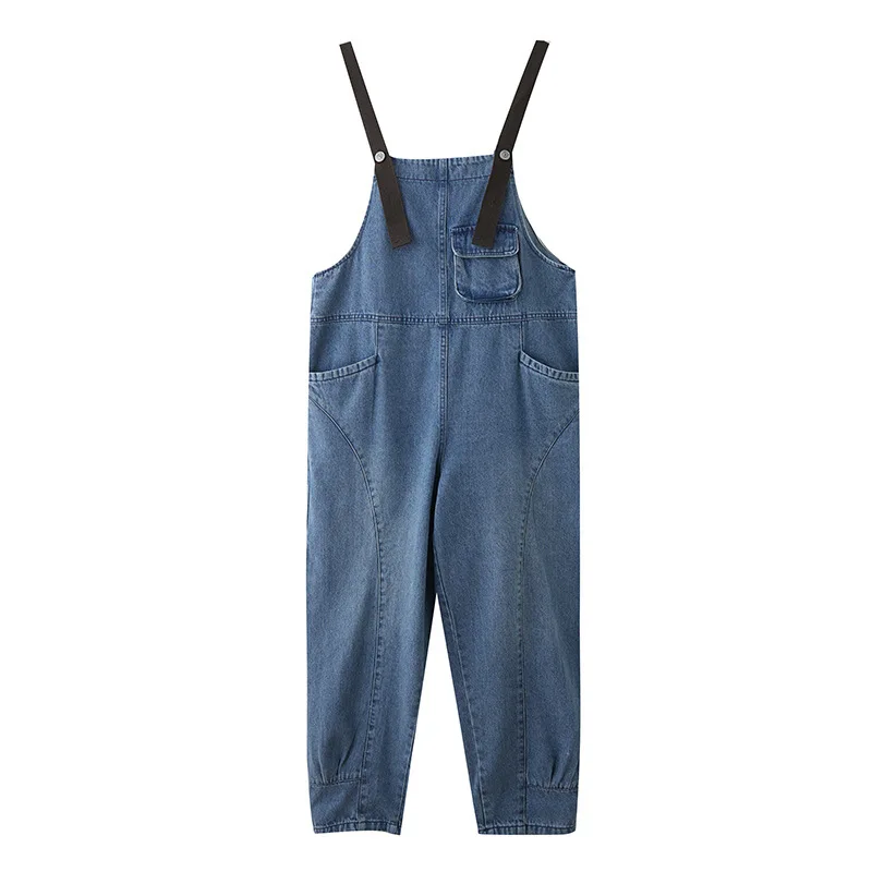 Plus Size Denim Overalls For Women Loose Women\'s Clothing Trend 2024 Camisole Long Pants Female Jumpsuit Women\'s Clothing Sales