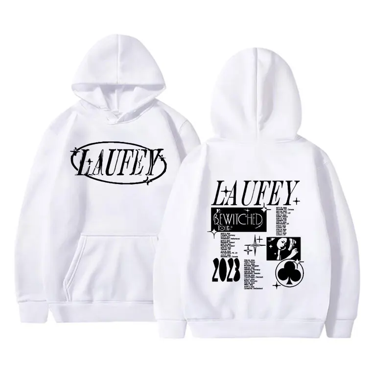 

Laufey Bewitched Tour Graphic Hoodie Unisex Casual Oversized Black Streetwear Men Women's Fashion Vintgae Long Sleeve Hoodies