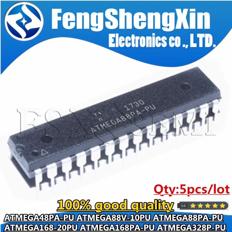 

5pcs ATMEGA48PA-PU ATMEGA88V-10PU ATMEGA88PA-PU ATMEGA168-20PU ATMEGA168PA-PU ATMEGA328P-PU ATMEGA328P DIP Chips