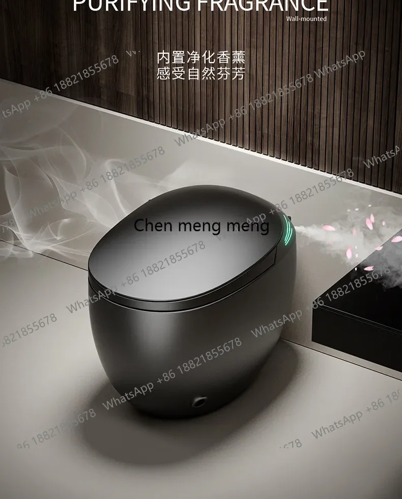 A17 Egg-shaped Smart Toilet Integrated Without Water Pressure Limit, Fully Automatic Round Electric Household Gun Gray Toilet