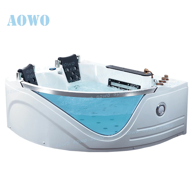 

AOWO China Bathtub Manufacturer Huge Big Acrylic Freestanding Spa Bathtubs Massage Teak Bathtub With Jakuzzi Function Led Light
