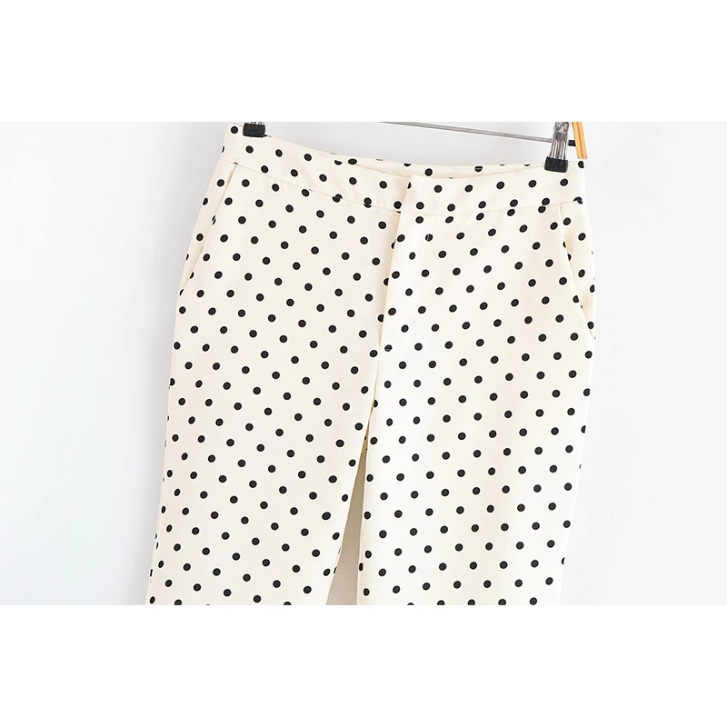 YENKYE femmes à pois Flare pantalon Vintage taille haute automne pantalon décontracté vacances fête plage loisirs pantalons de mujer