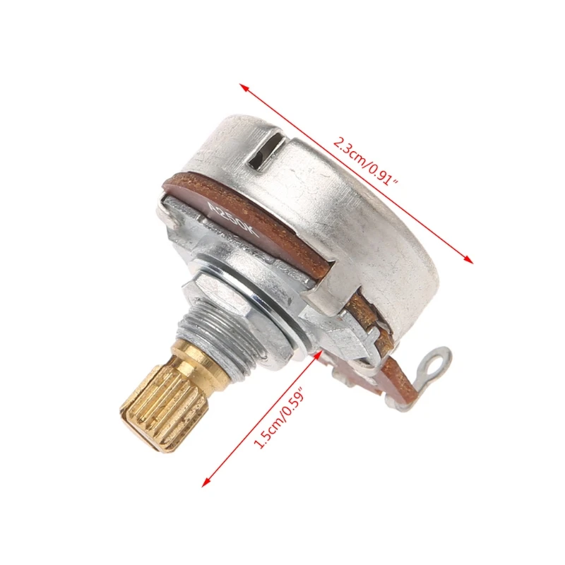 2Pcs A500K B500K A250K B250K Potentiometer Splined Small Pot Electric Guitar Bass Effect Amp Tone Volume 15mm 18mm Shaft Parts