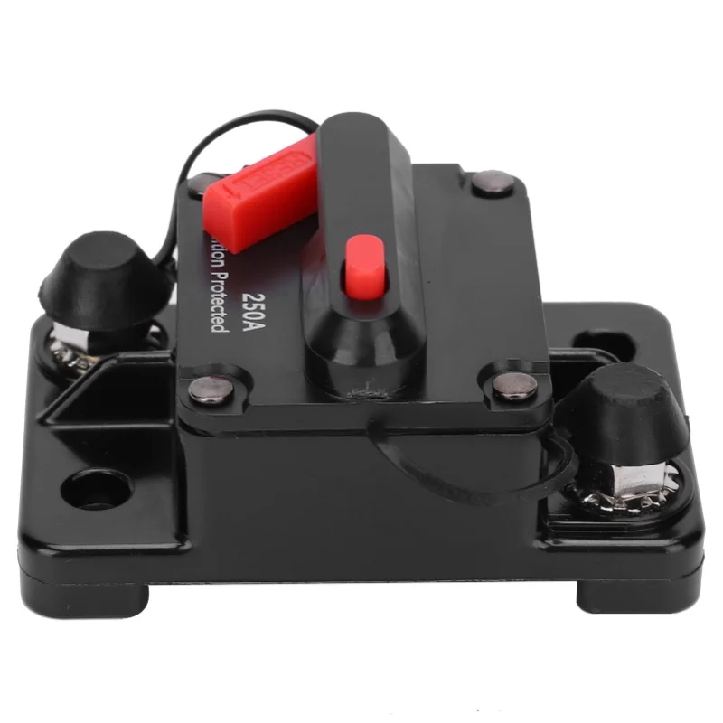 Circuit Breaker Auto Reset Fuse Holder Copper Waterproof Automatic Switch Red DC12-42V 80A/200A/250A