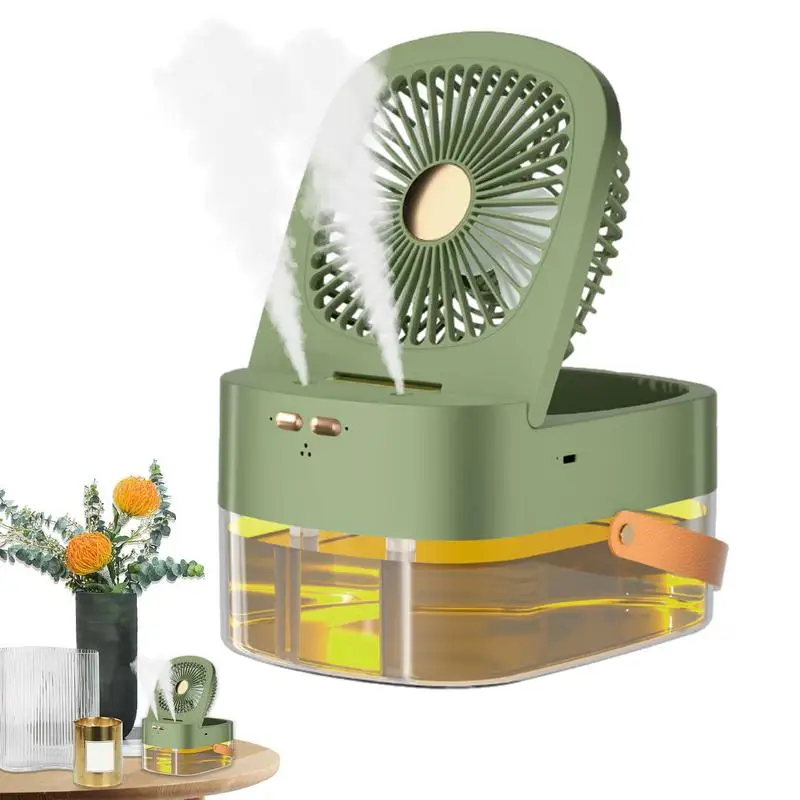 Spraying Mist Fan Table Spraying Mist Fan Water Portable Outdoors Mister Desk Electric Spray Water Fan With Atmosphere Light For