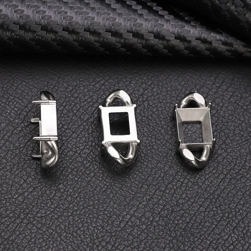 5-10 Stück Edelstahl-Krallenfassungen für rechteckige Strass-Steine, ausgefallene Krallen-Nähzubehörteile, Kristallsteinhalter – Detail 6