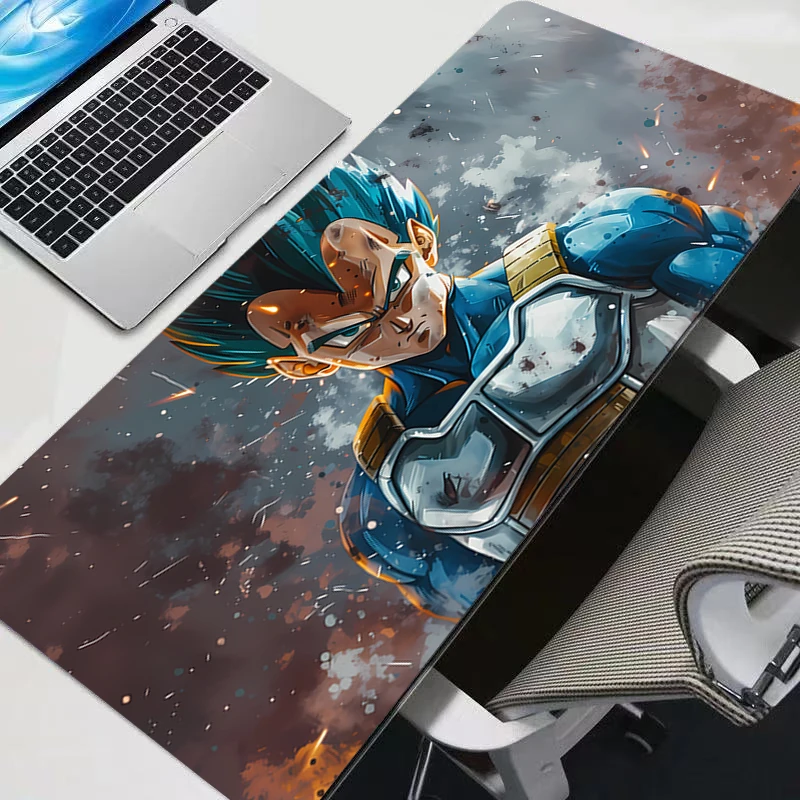 Vegeta Dragon Ball Z 90x40cm XXL Gummi Großes PC-Mauspad Gamer Gaming DBZ Mauspads Schreibtisch Tastaturmatte Computer Laptop DBZ Matte