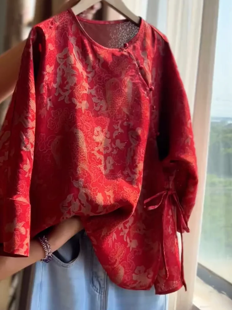 

Новый китайский национальный тренд, высококачественный топ с вышивкой, летняя новая модная утягивающая женская блузка больших размеров