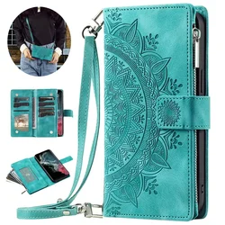 Crossbody Zipper Wallet Case for Samsung Galaxy A71 A51 A50 A41 A21S A30 A70 A50S A20 A31 A30S A10 A20E A 51 70 Wrist Strap Case