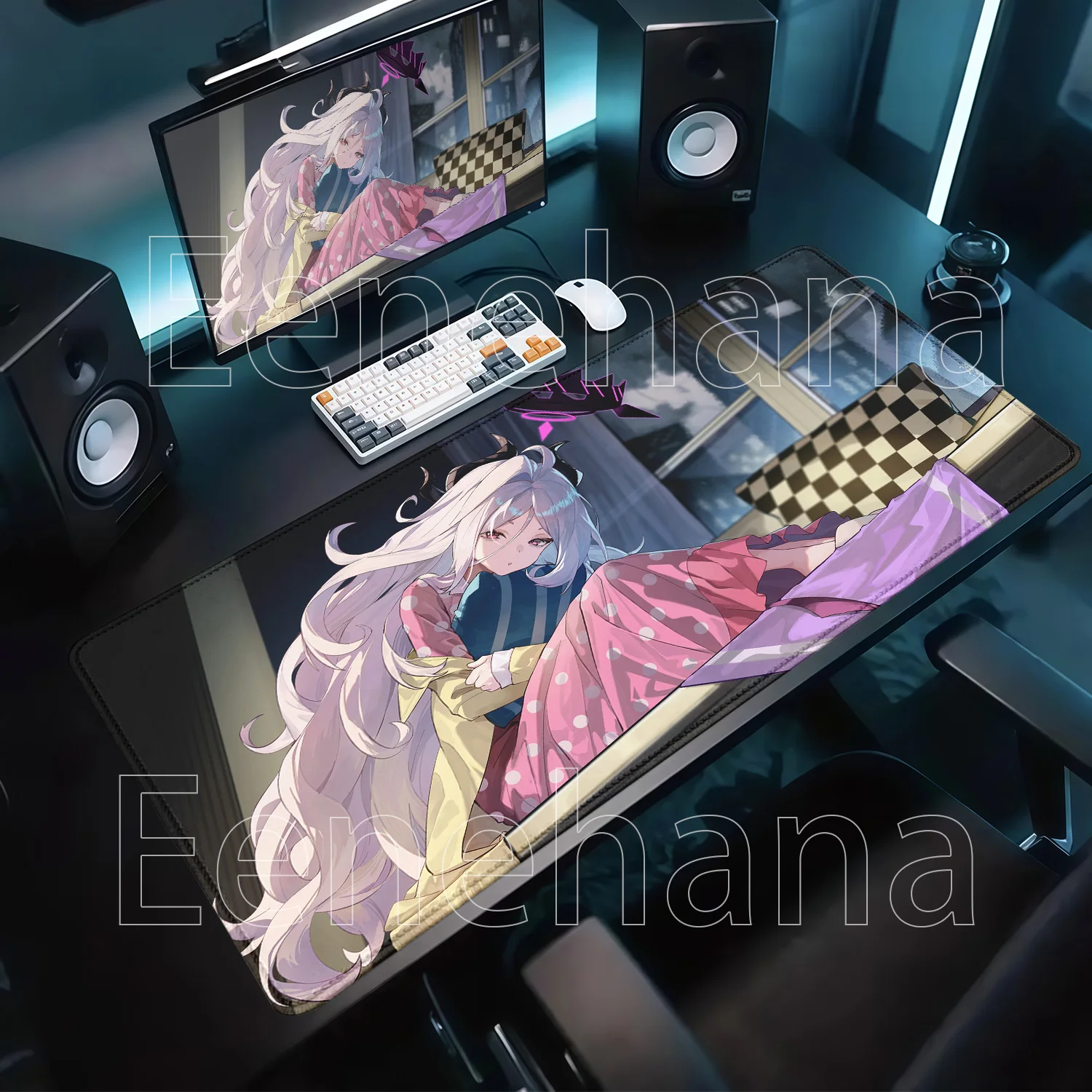 PC Gaming Blue Archive Sorasaki Hina Mousepad Non-slip Base HD Printing Keyboard Mouse Pad Anime Girl Overlock Offices Desk Mat
