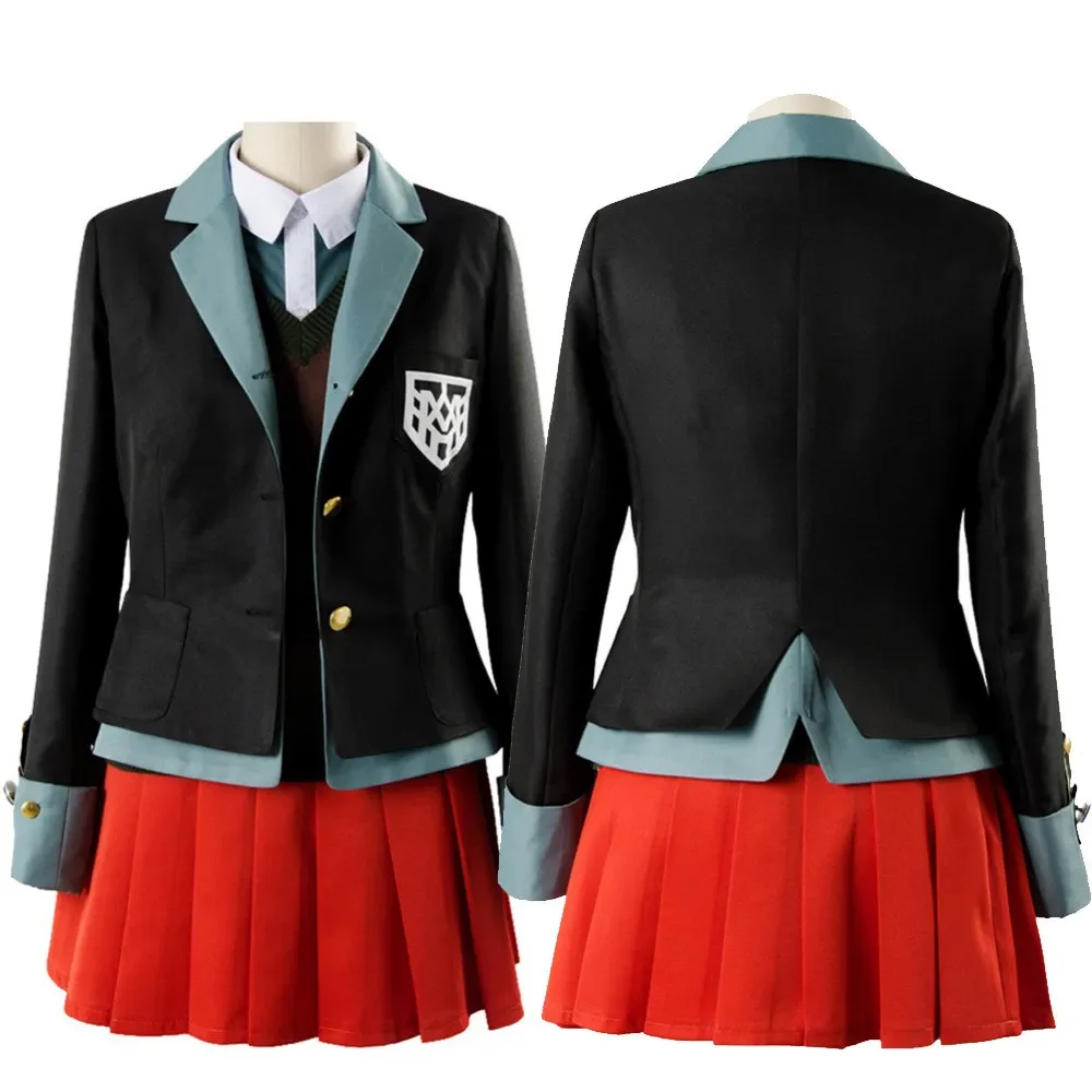 Anime Danganronpa Magier Yumeno Himiko Mädchen Uniform Cosplay Kostüm Halloween Karneval Student Uniform Cosplay Rote Perücke