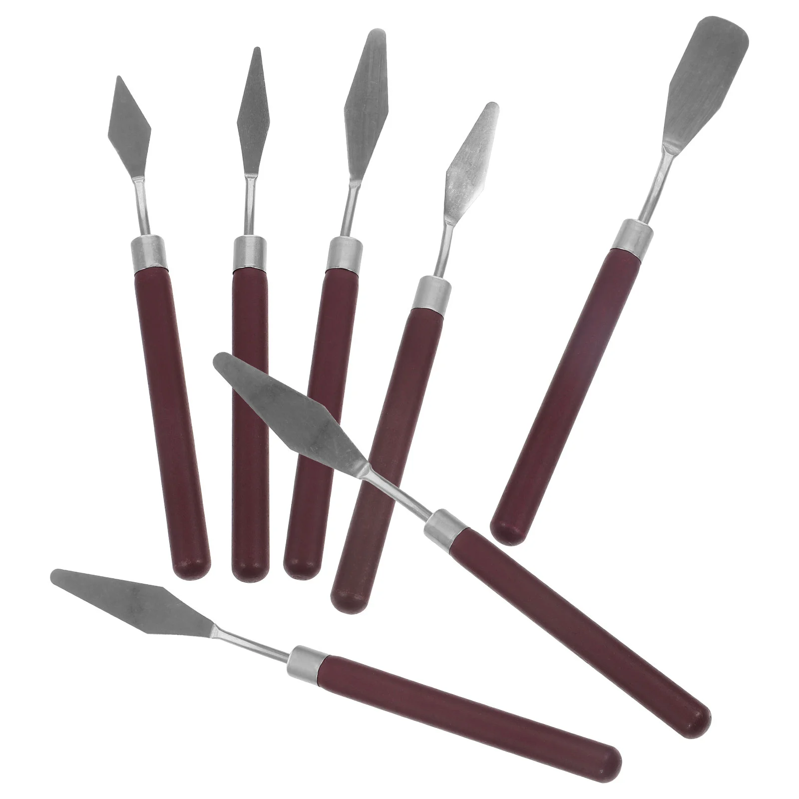 7 Pcs Oil Paint Scraper Painting Tool Drawing Gouache Canvas Wood Spatulas Metal Tools Shovels