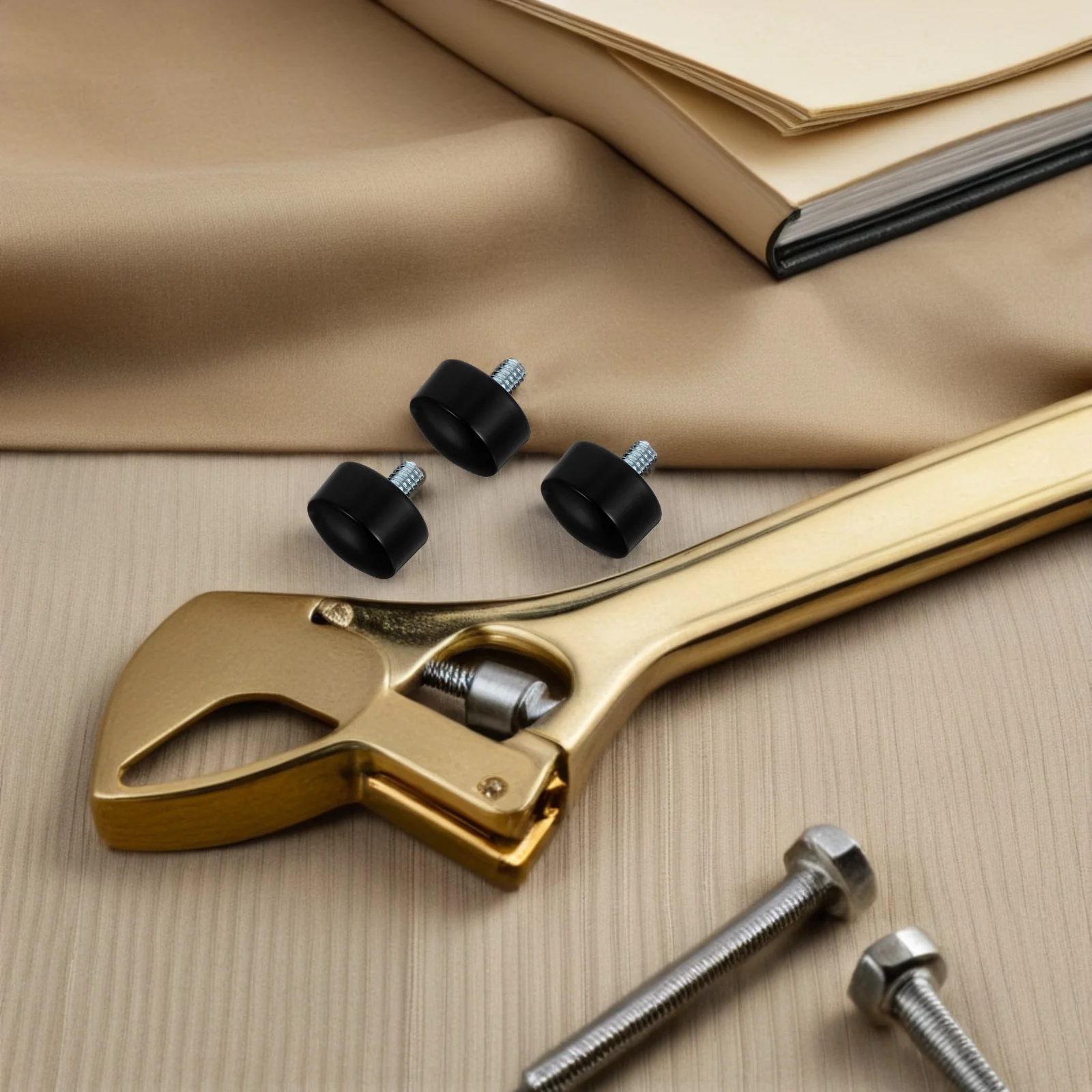 

4Pcs Curtain Rod End Caps Black Decorative Finials Elegant Replacement Screw on for Living Room Bedroom Office Window Treatment