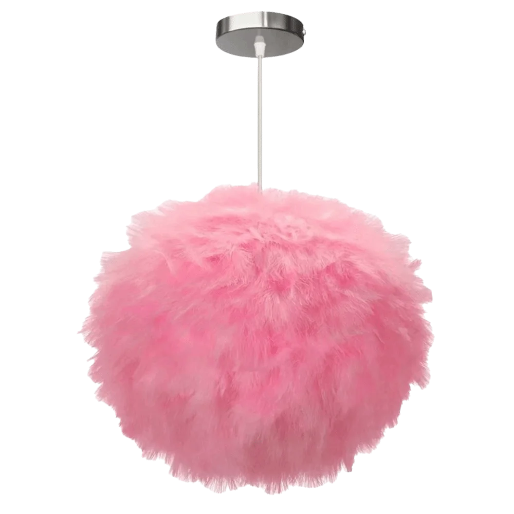 White Feather Shade Feather Pendant Light Fluffy Feather Design E27 Holder Fluffy Pendant Light Soft Nordic Style