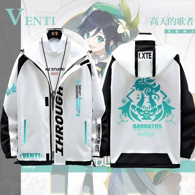 Genshin Impact Barbatos-Disfraz de Cosplay, chaqueta de manga larga, abrigo, ropa fresca de moda, Sudadera con capucha Unisex, Sudadera con capucha y cremallera, Top