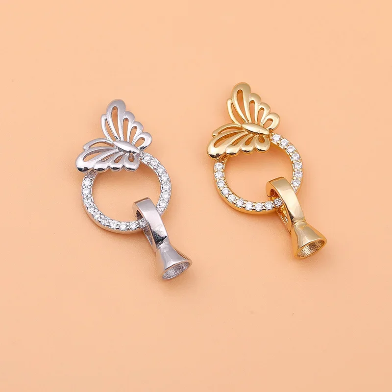 S925 sterling silver DIY jewelry accessories butterfly pearl clasp bracelet necklace connection clasp hand bead material