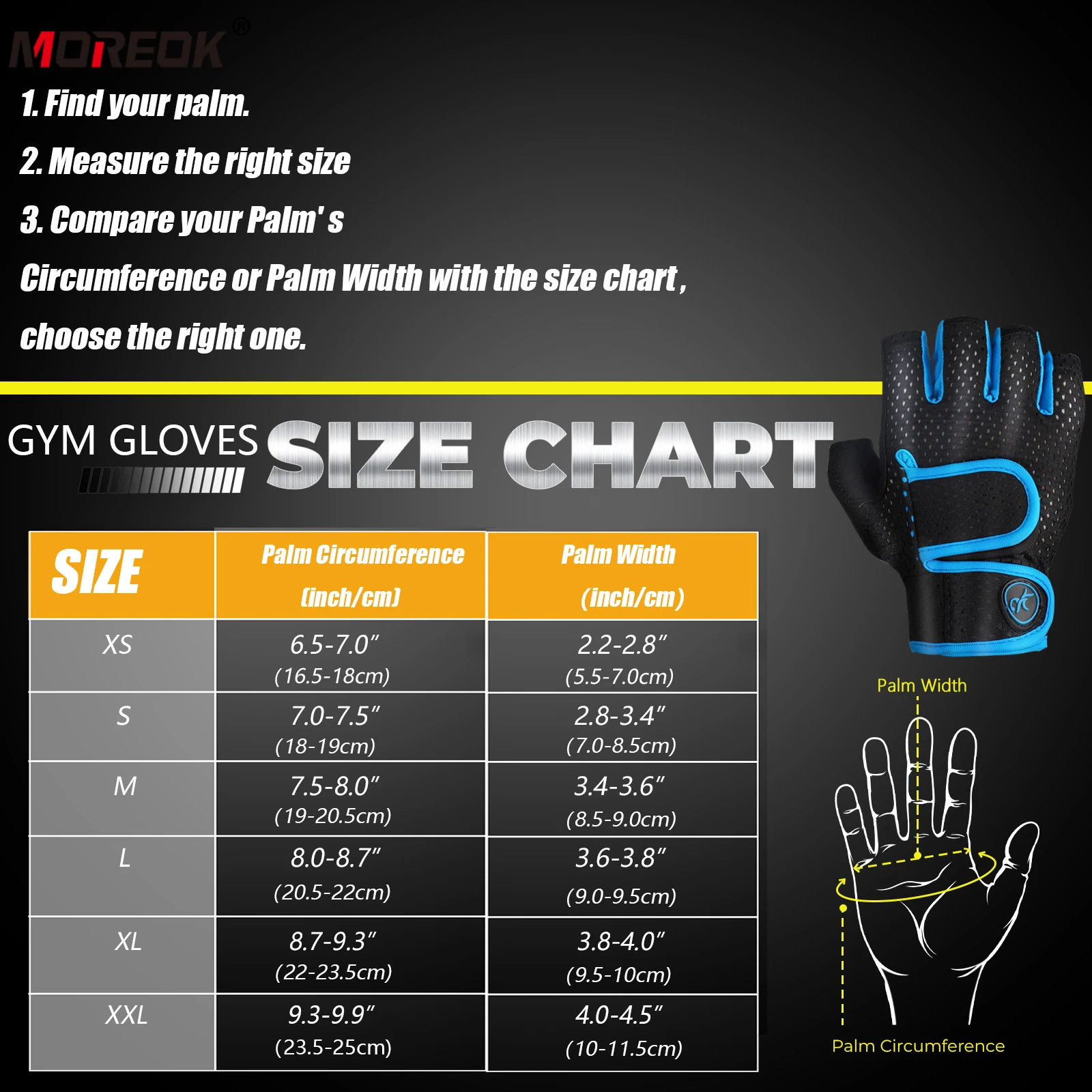 MOREOK Gym Gloves Breathable Anti-slip Pull Ups Training Yoga Body-building Exercise Fitness Workout Weight Lifting Gloves Men