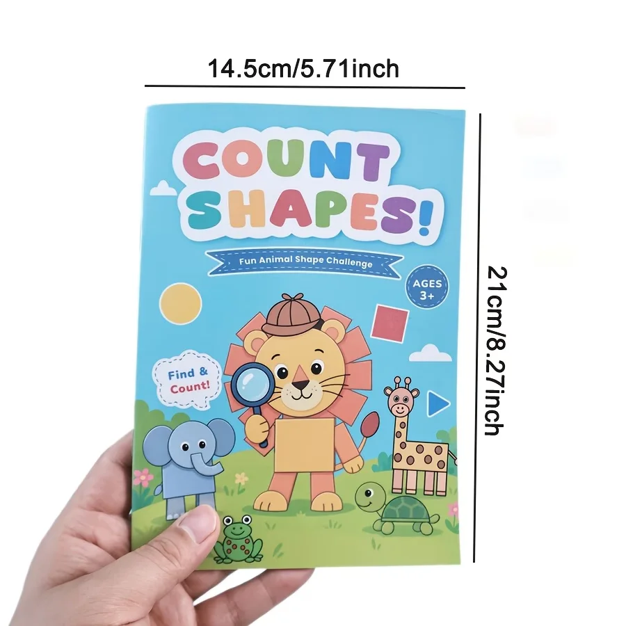 Kids Count Shapes Workbook Preschool Shape & Number Cognition Activity Book Early Math Learning Worksheets for Children Age 3+
