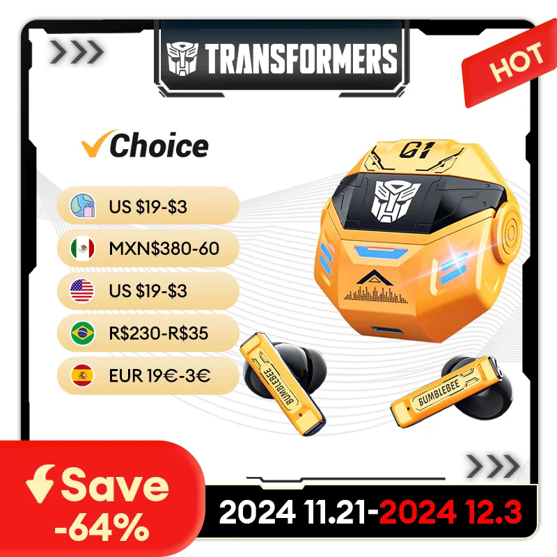 TRANSFORMERS TF-T36 Wireless Earphones HD Call HiFi Music Earpods Low Latency Bluetooth Headphones Long Endurance Earbuds Choice