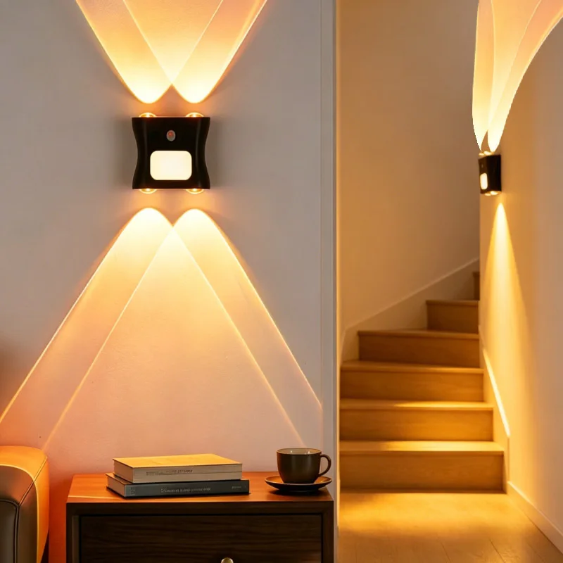 RGB Ambient Wall Light: Rechargeable, Smart Remote, Magnetic Motion Sensor, Eco-Friendly for Bedroom & Living Room