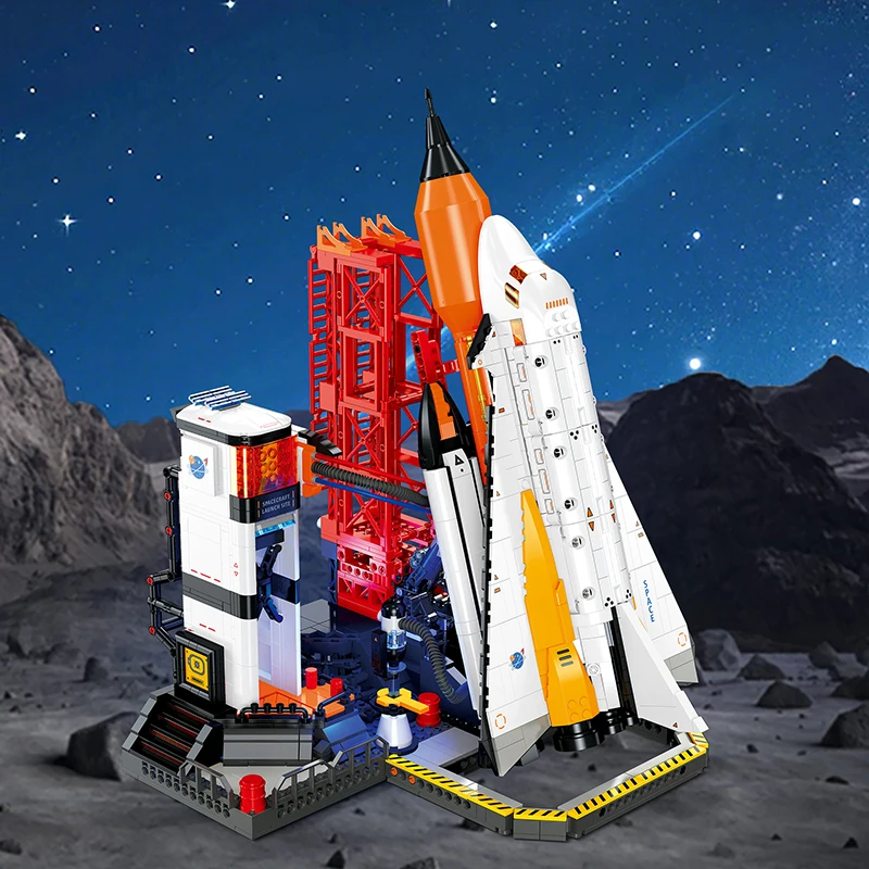 

Space Aerospace Series Building Blocks Rocket Space Shuttle Launch Site Model Bricks Toys Compatible With LEGO
