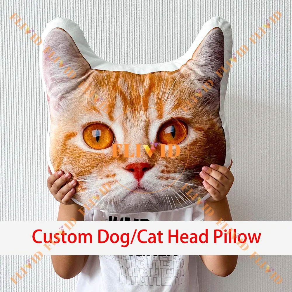 

Custom Dog/Cat Face Pillow,Personalized 3D Animals Portrait Pillow,Pet Lover Memorial Cushion Creative Gift Sofa Throw Pillow