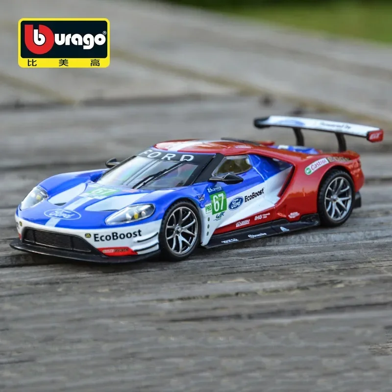 

Bburago 1:32 2017 Ford GT #66 #67 Le Mans Alloy Racing Car Model Diecasts Metal Toy Sports Car Model Simulation Childrens Gifts