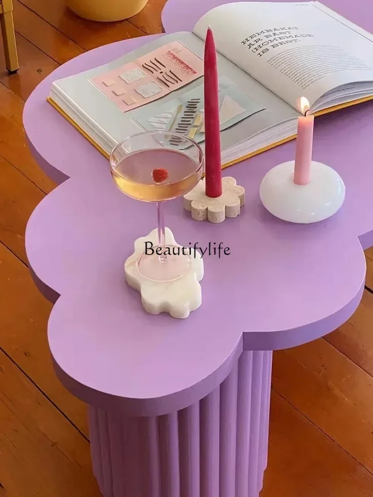 LJY * طاولة قهوة سحابية على الطراز الشمالي بسيطة وحديثة وطاولة قهوة ملونة للشقة الصغيرة ذات شكل خاص #3