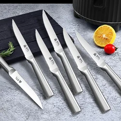 4/6/8 Pcs Steak Knife Set Stainless Steel Blade seiko Kitchen Knives Sharp Dinner Knife Meat Cutter Dinnerware Set