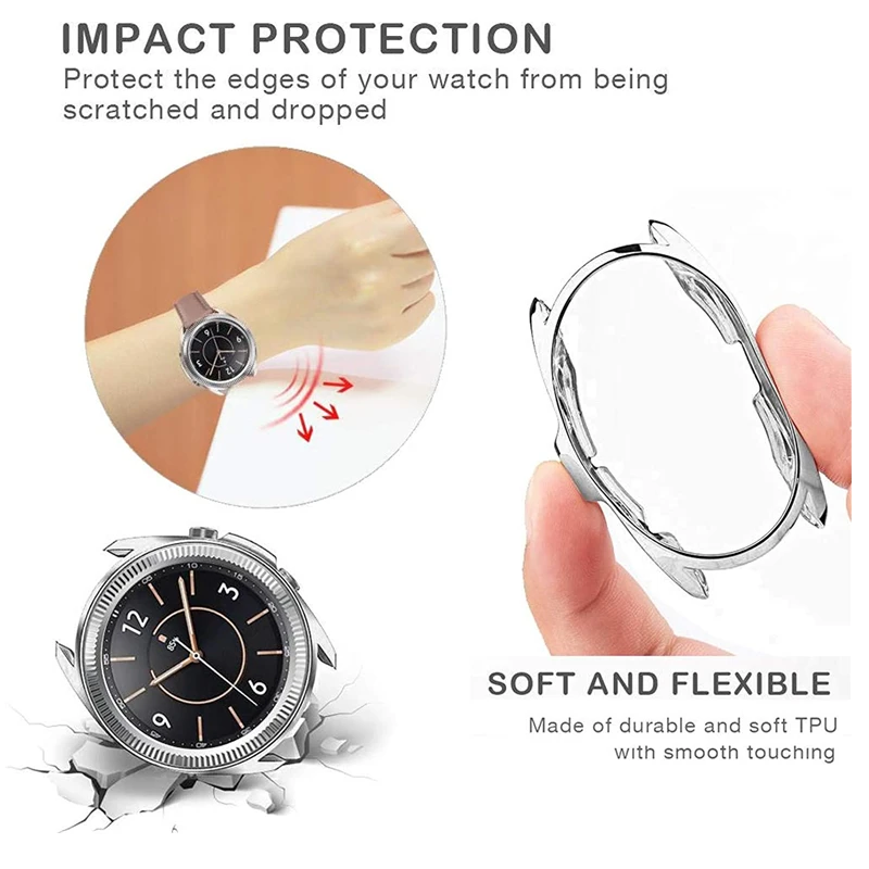 3pcs For Samsung Galaxy Watch 3 5 Pro 45mm 41mm Bezel Ring+Case+Tempered Glass Screen Protector Galaxy Watch 4 Classic 46mm 42mm