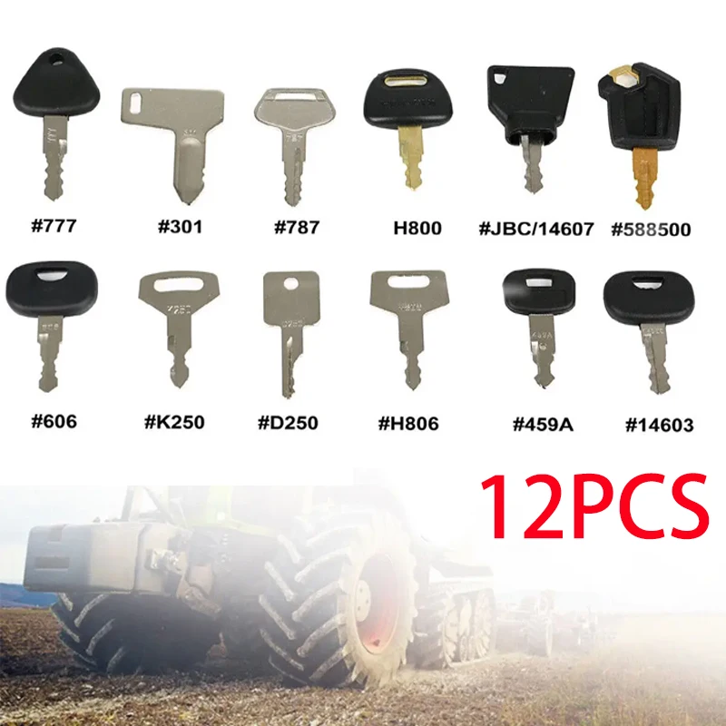 12 unidades de ignição de chave mestre para trator escavador de máquinas agrícolas de plantas pesadas