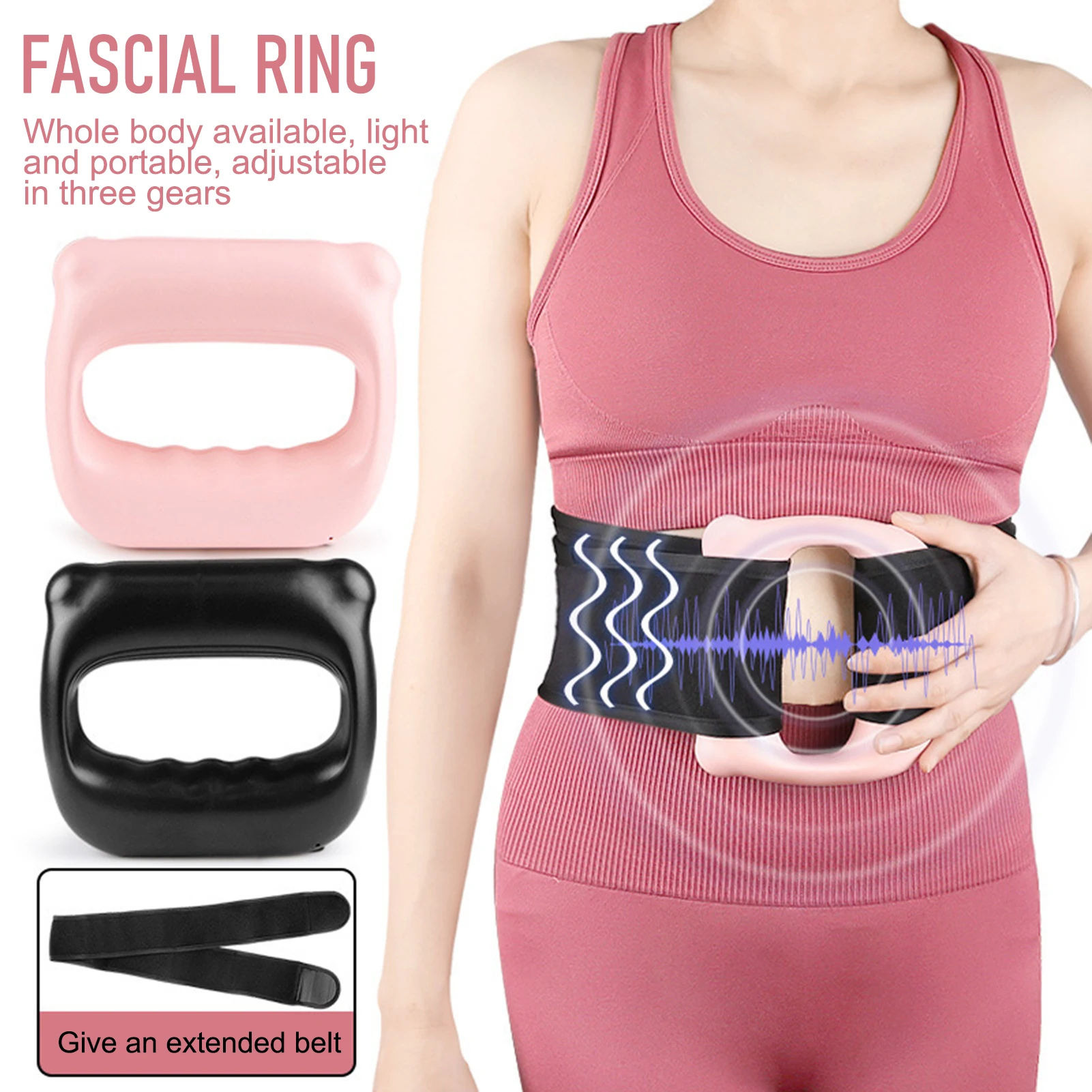 

Handheld Mini Vibration Massage Gun Rechargeable Yoga Ring for Neck Shoulder Portable Muscle Relaxation Tool