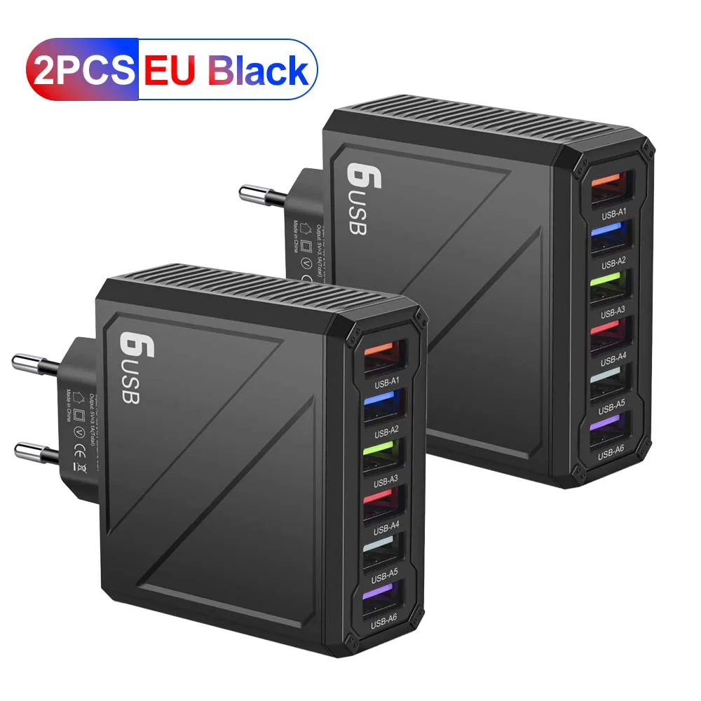 3,1 A 6 Ports USB Ladegerät Schnelle Lade Wand Ladegerät Schnell Ladung Für iPhone Samsung Xiaomi Huawei Handy Adapter