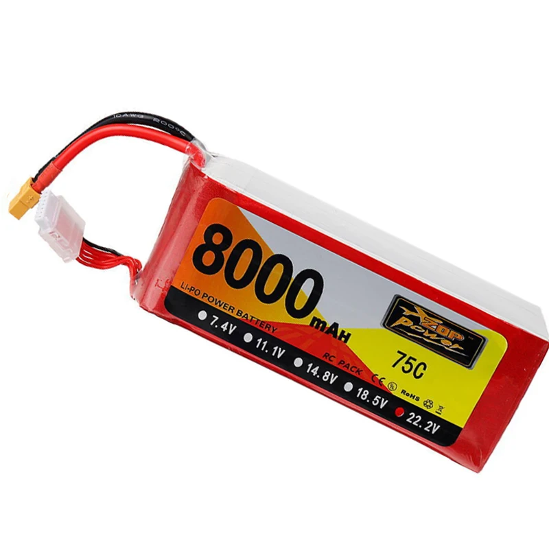 75C wysoka moc ZOP FPV RC Lipo bateria do drona 11.1V 8000mAh 3S akumulator helikoptera litowej