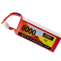 75C High Rate ZOP POWER FPV RC Lipo Drone Battery 11.1V 8000mAh 3S Lithium Helicopter Battery