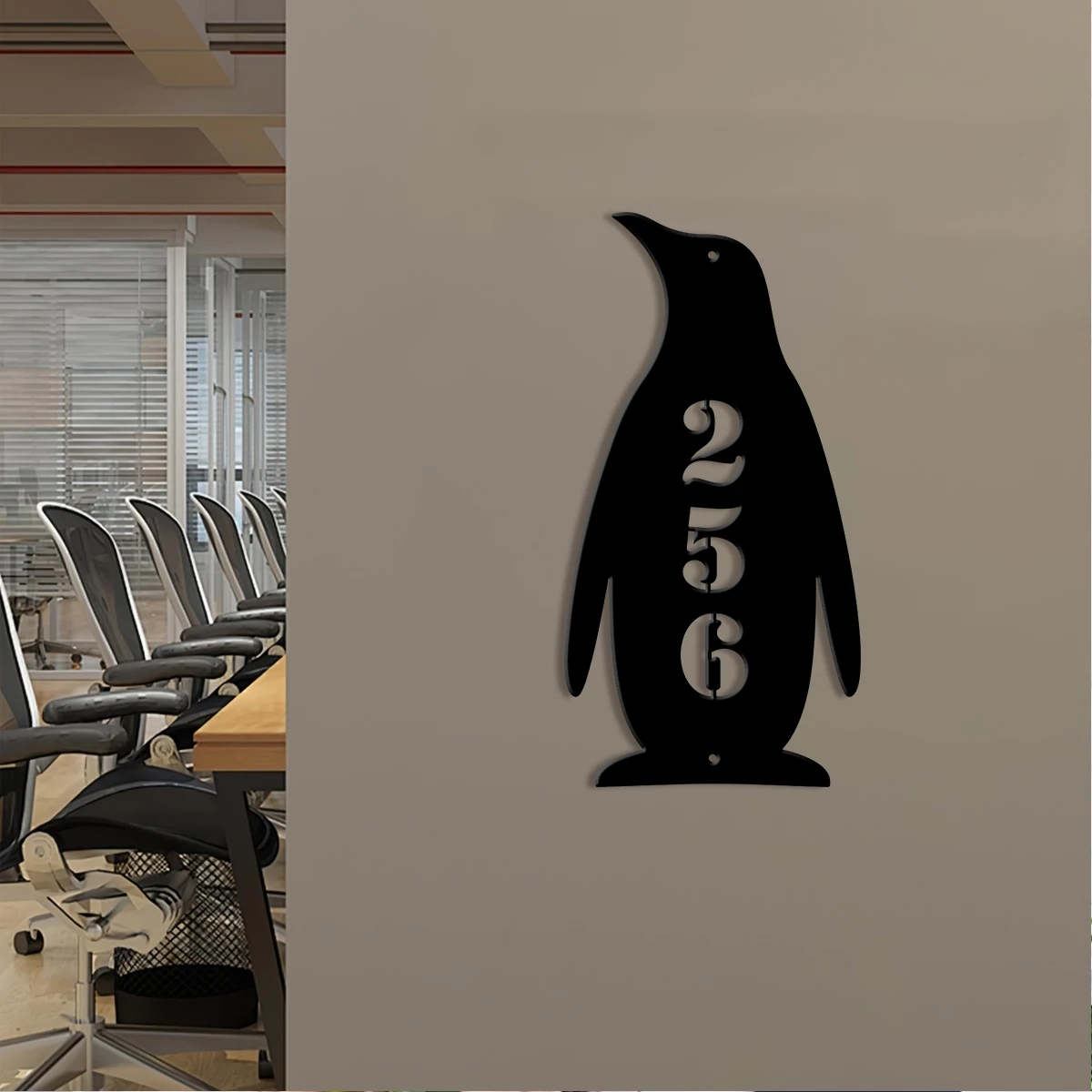 1pc Custom penguin Metal House Number Sign, Outdoor Decor, Graduation Gift, The Best Gift for Family, Friends , Lovers