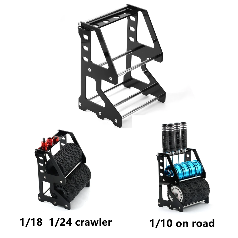 

RC Car Tool Stand Tire Storage Rack For 1/10 1/12 On Road Car TT02 XV01 XV02 HSP94123 1/18 1/24 Crawler TRX4M SCX24