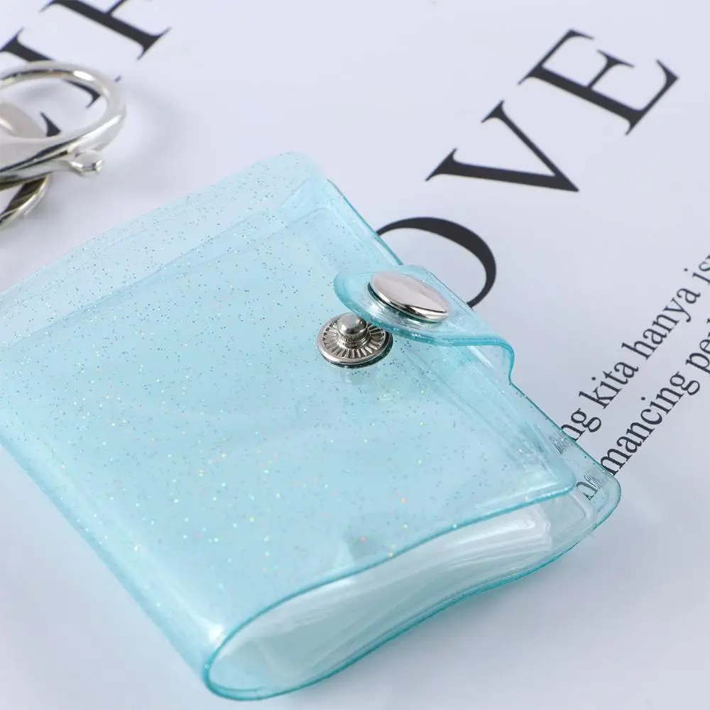 Portable 16 Pockets Albums Pendant Card Holder Interstitial Mini 1 2 Inch Card Bag Photo Album Keychain Card Book Keyring
