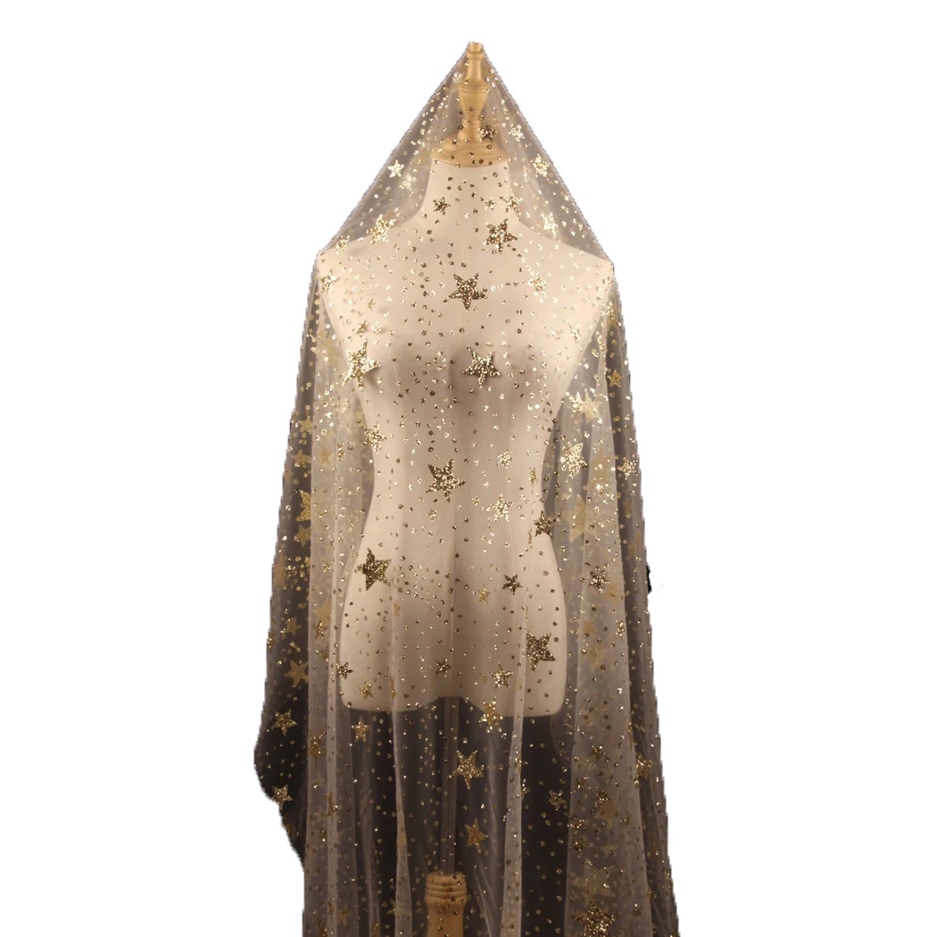 Gold Silver Glitter sequin star Tulle fabric wedding dress fabric diy children's clothing costume costume fabric veil material - Image 6