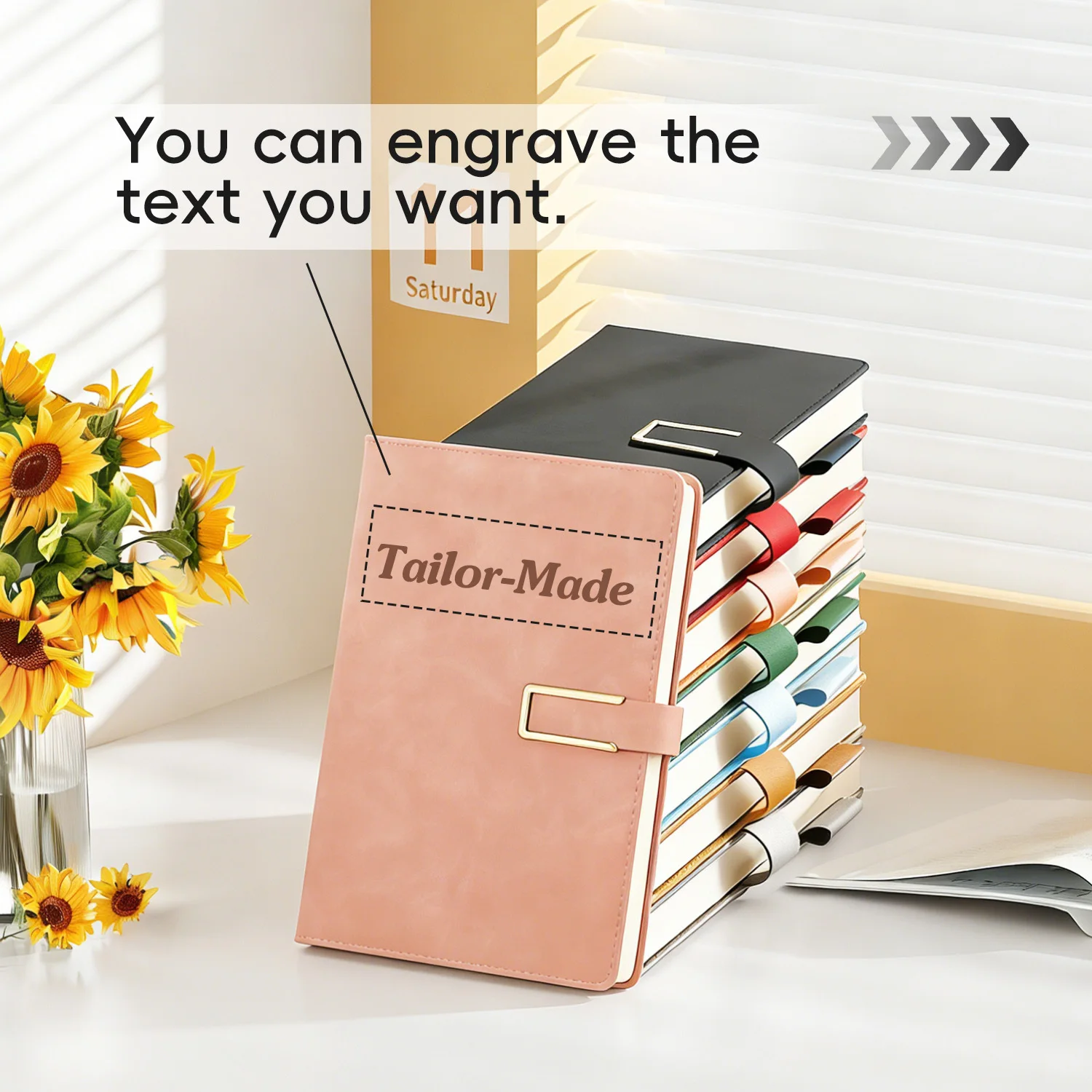 Custom A5 Notebook Name/Logo Engraving Lightweight Durable Smooth Writing Daily Notes Office  Back to School Teacher's Day Gift